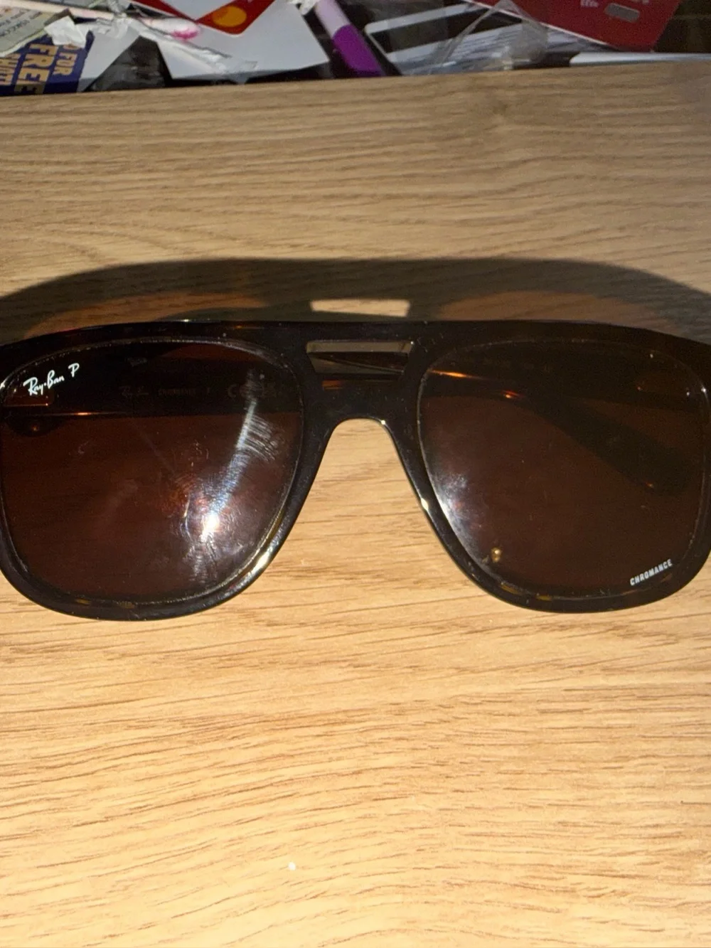 Ray-Ban Tortoiseshell Frame Sunglasses with Brown Polarized Lenses